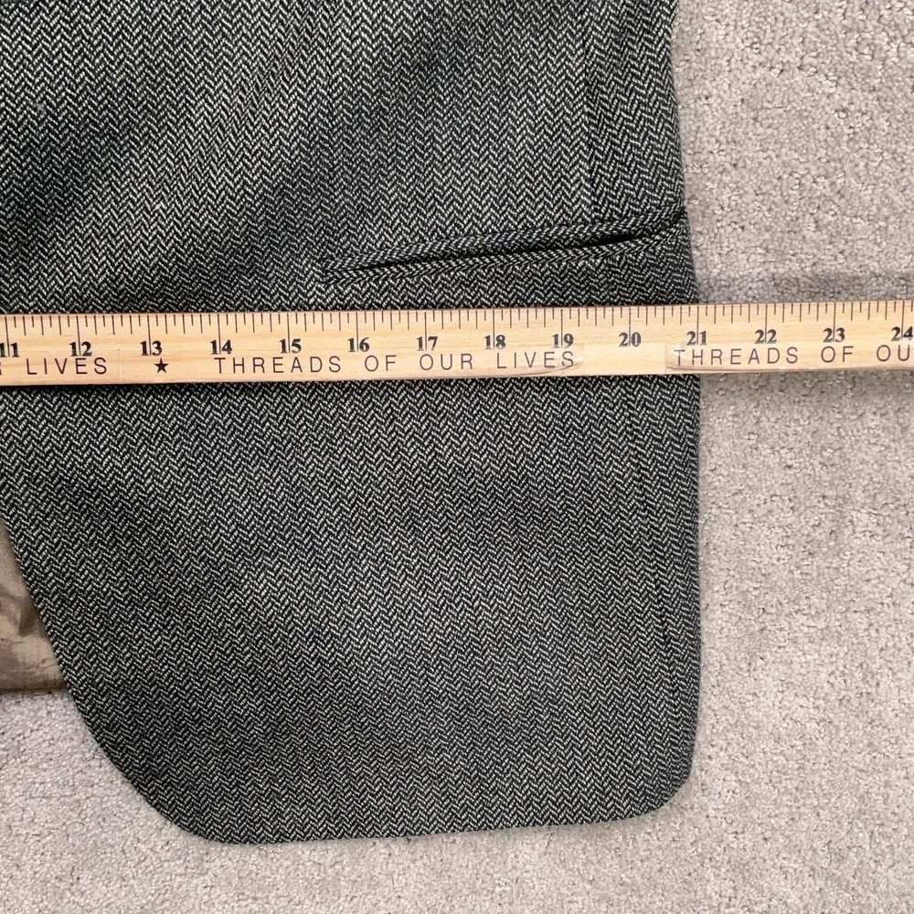 Hugo Boss Blazer Men 40R Navy Khaki Herringbone‎ Einstein Lambswool Sport Coat